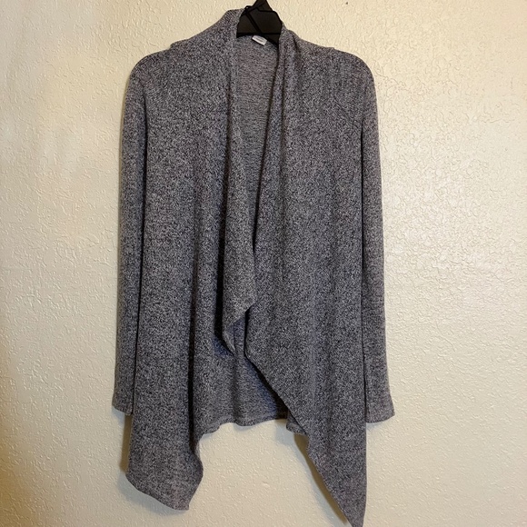 Mudd Cardigan Sweater Heathered Black & White Women's Open-Front Style - Size M - Picture 1 of 7
